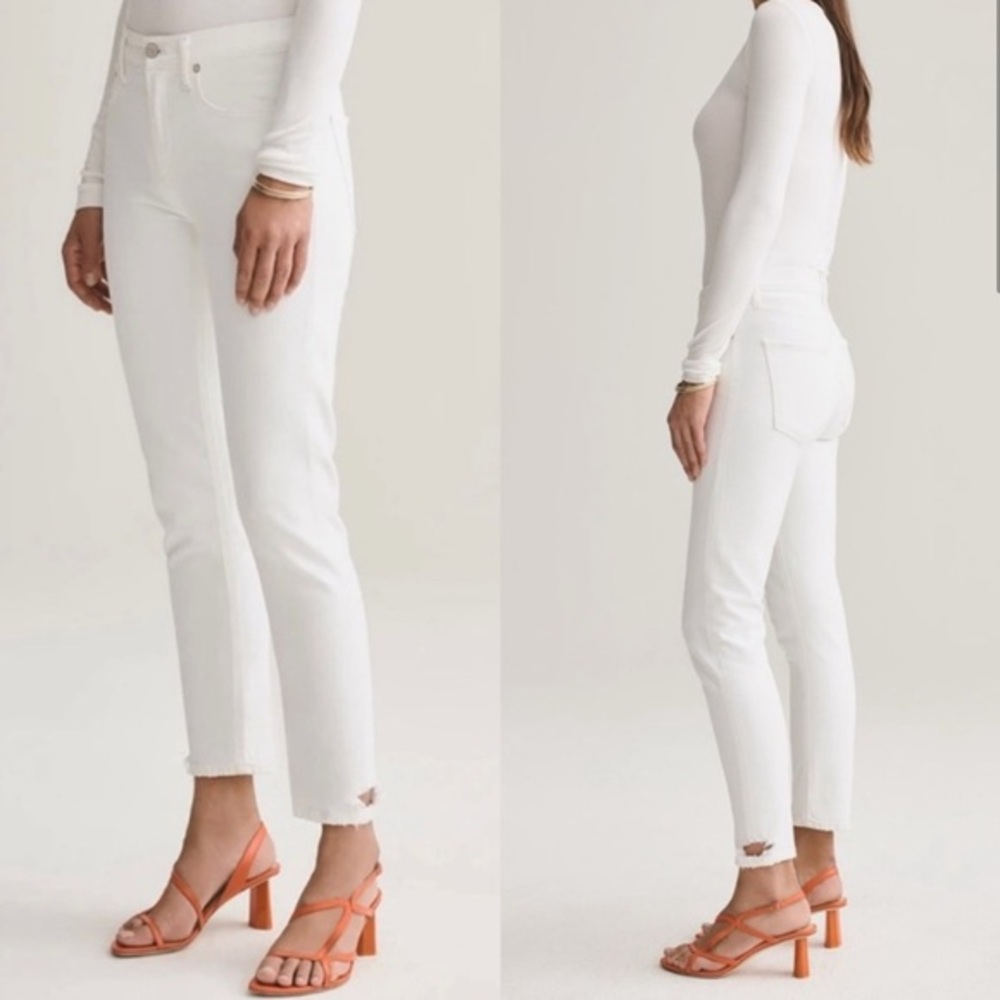 Agolde • toni straight leg white jeans sz 26